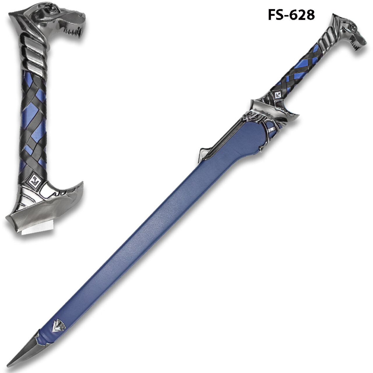 Icing Death Replica Metal Sword with Blue Hardwood Scabbard