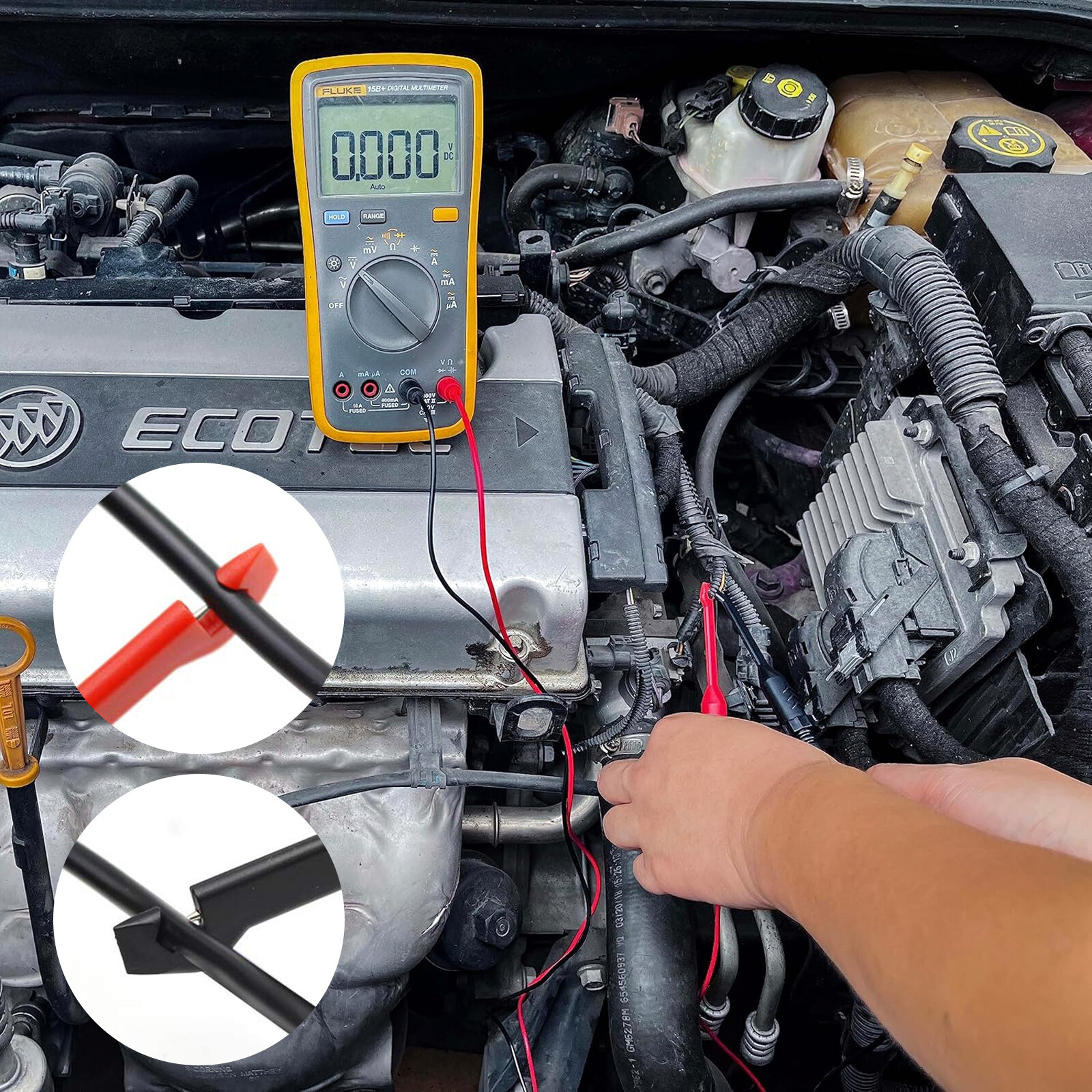 4Pcs Wire Piercing Probe Clip Puncture Back Probe Pins Automotive Test Lead Kit