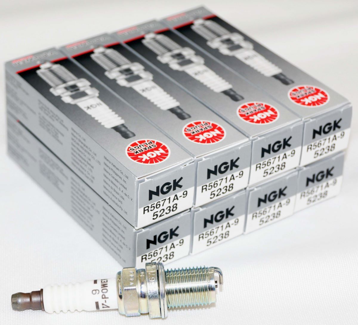 8 Pack Genuine NGK 5238 V Power Racing Spark Plugs R5671A9 Race Tuned Upgraded