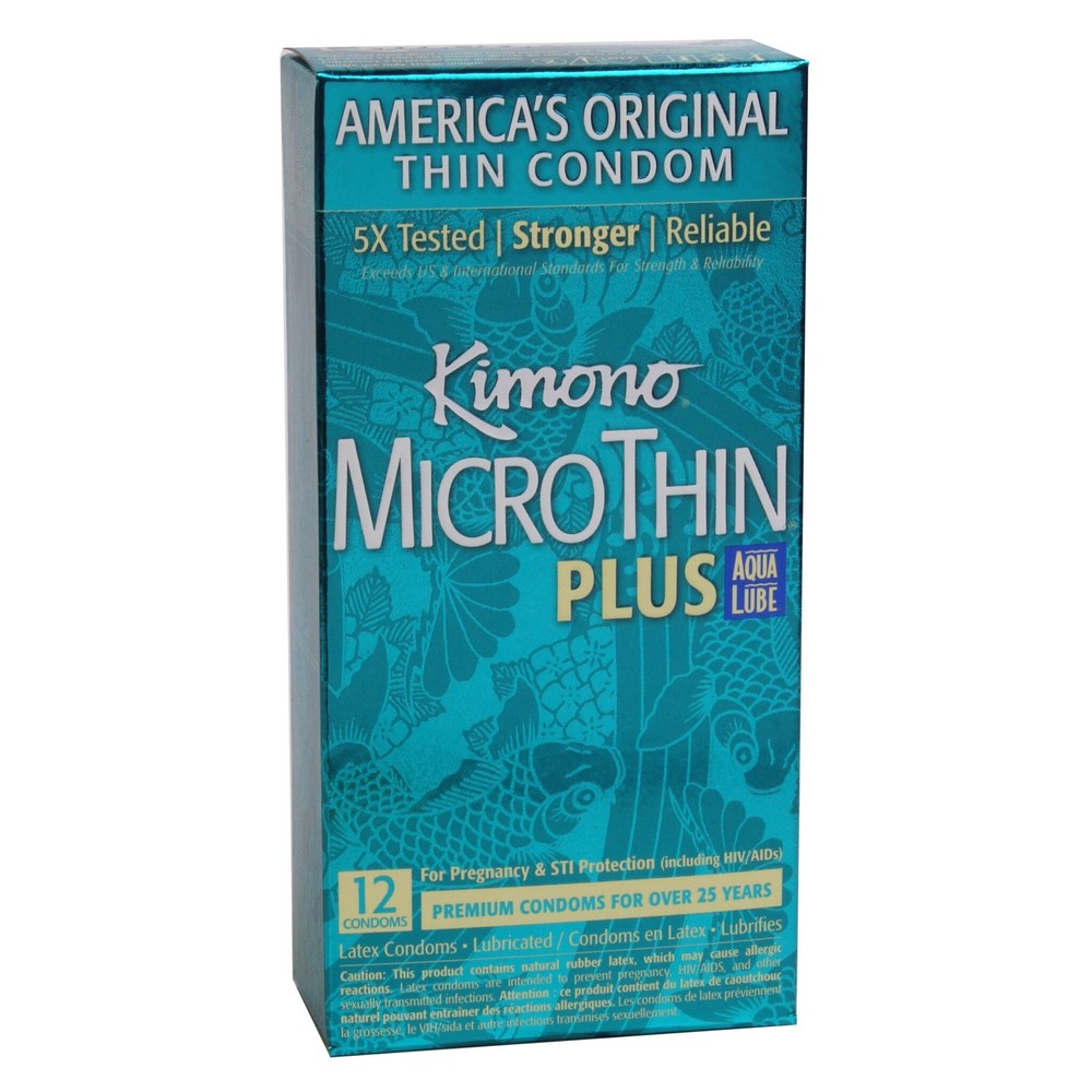 Kimono MicroThin Plus Aqua Lube - 12 count
