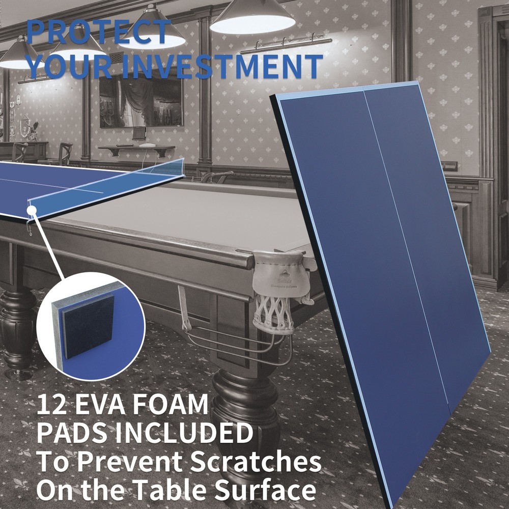 9ft Foldable Ping Pong Conversion Top – Portable Indoor Game Table