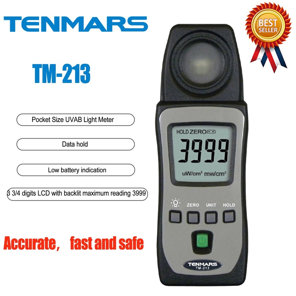 TENMARS TM-213 Pocket Size UVA UVB UVAB Radiation Light Meter 290~390nm