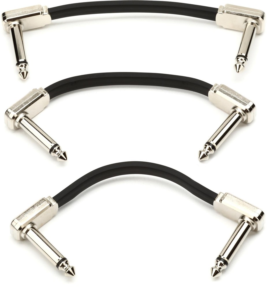 Ernie Ball 3" Flat Ribbon Patch Cable - 3-Pack