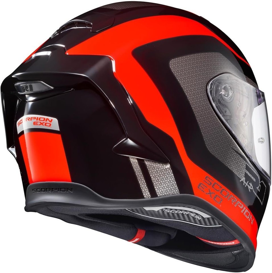 NEW Scorpion EXO R1 AIR HIVE Full Face Motorcycle Street Helmet Red/Blk All Size