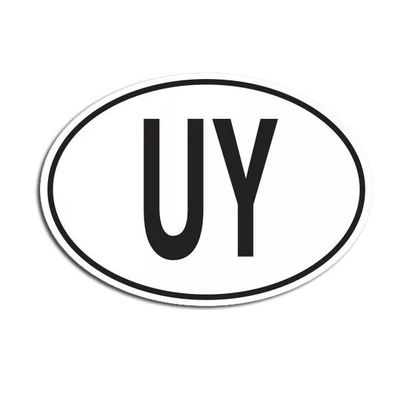 UY Uruguay Country Code Oval Sticker Decal