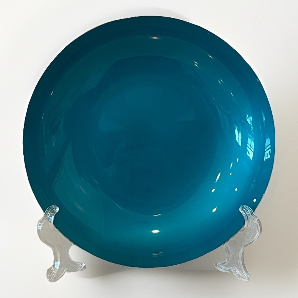 Vintage Reed & Barton Teal Enamel Silver Bowl 195 MCM Grandmillennial Blue 7 In