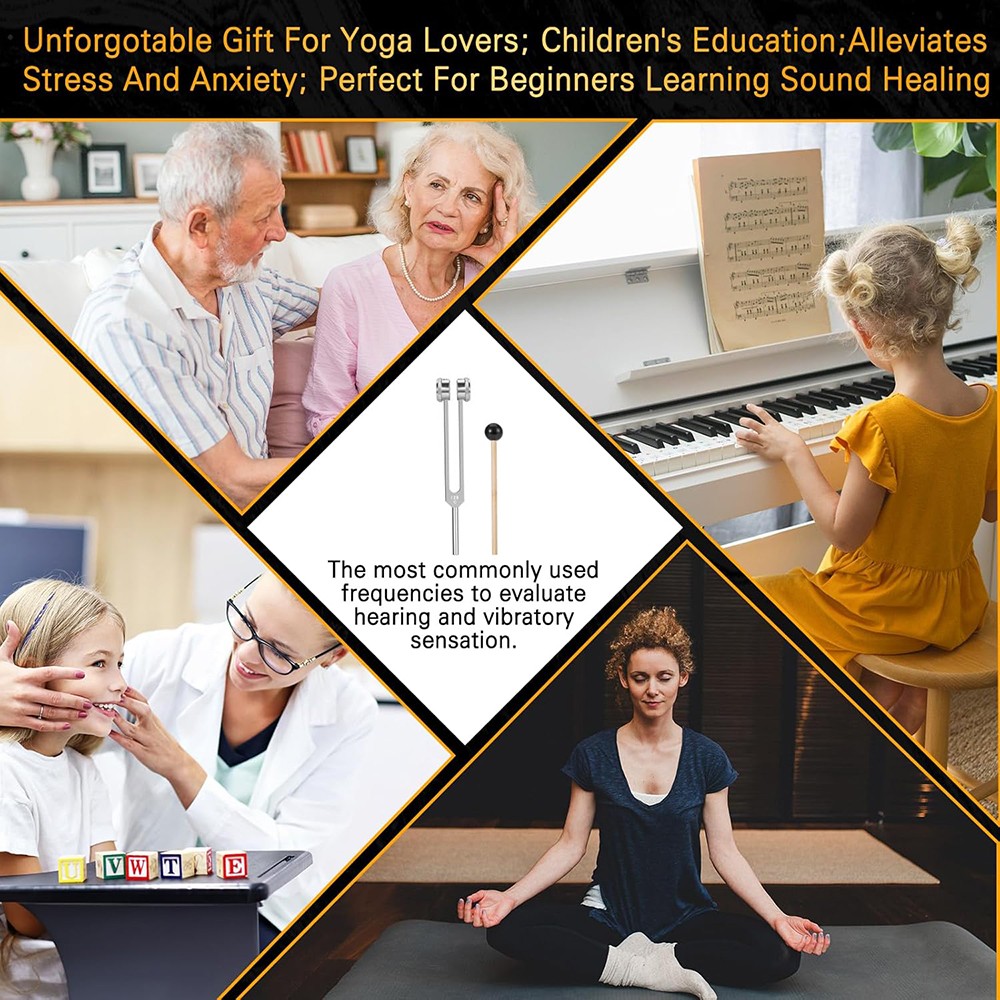 Aluminum Tuning Fork 128hz & Reflex Hammer for Healing Chakra Set Sound Therapy