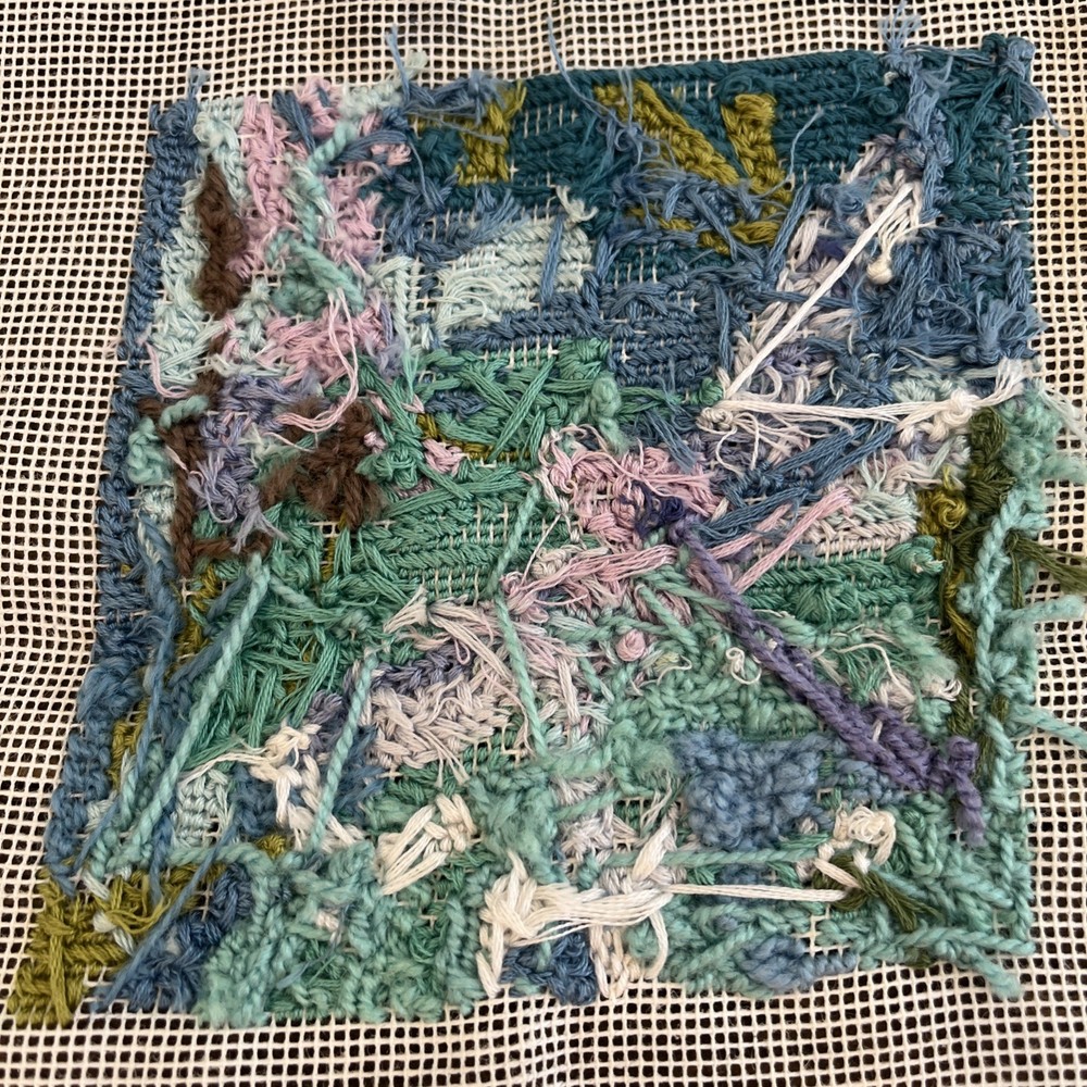 2004 COMPLETED Dimensions Mini Dragonfly Pastels Needlepoint 5”x5” **READ**