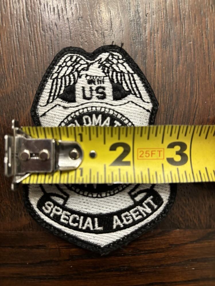 Iraq US Embassy Diplomatic Security Service Badge Patch Silver New - Hook Back