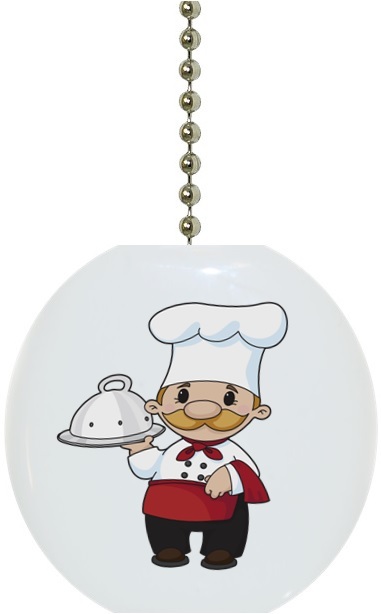 Chef Kitchen Solid CERAMIC Ceiling Fan Light Lamp Pull