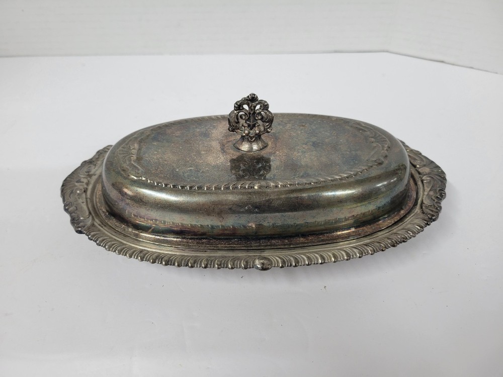 Sheridan Covered Butter Server Silver Plated with lid - No insert