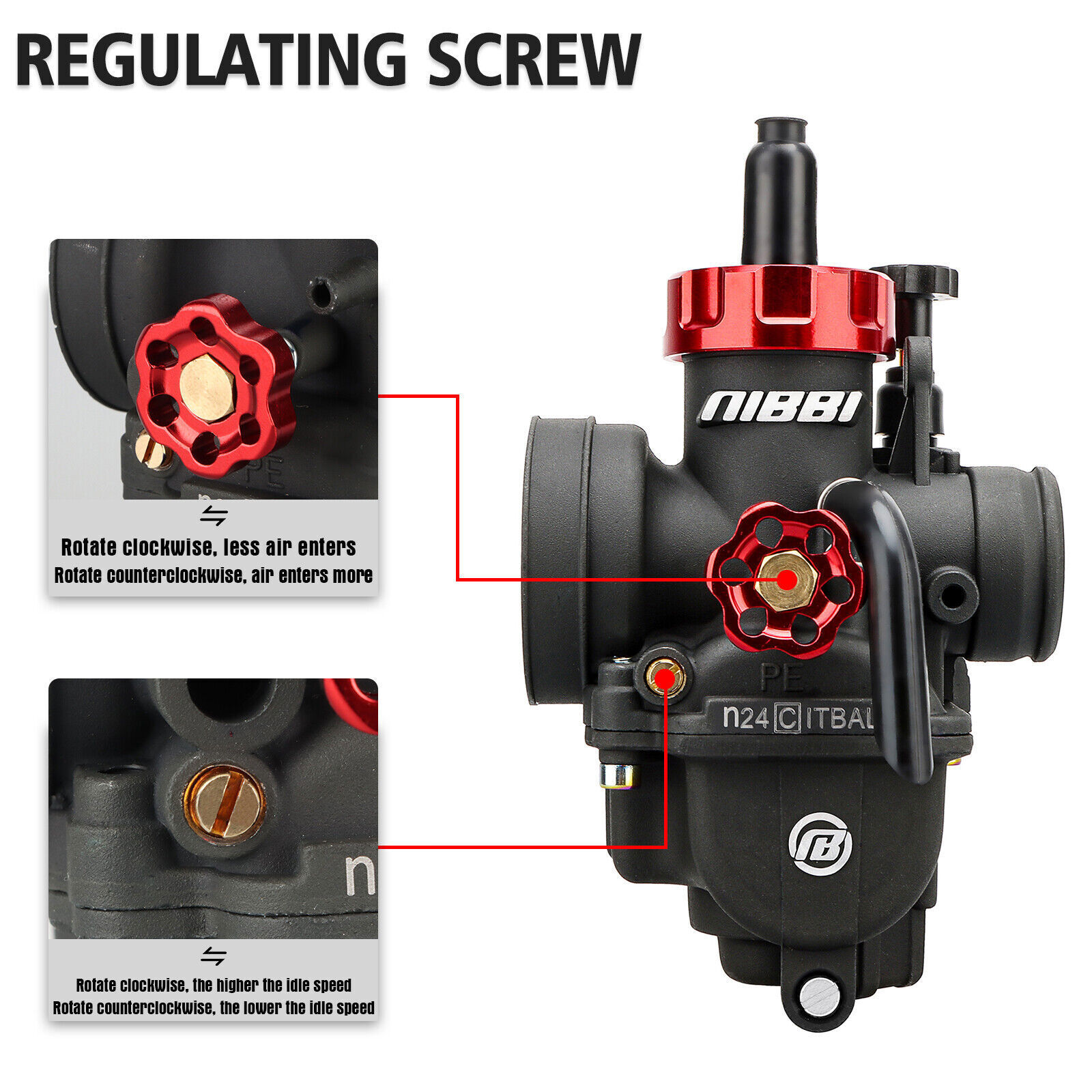 NIBBI PE 24mm Carburetor Kit For Predator 212cc Mini Bike Go Kart GX200 CH270