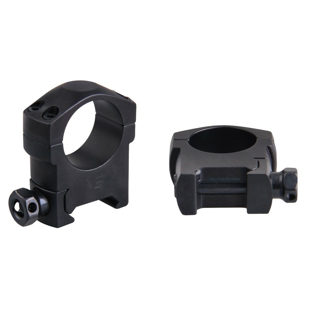 Vector Optics Tactical 1 inch 1" / 25.4mm Medium Weaver Mount Ring Black 2pc