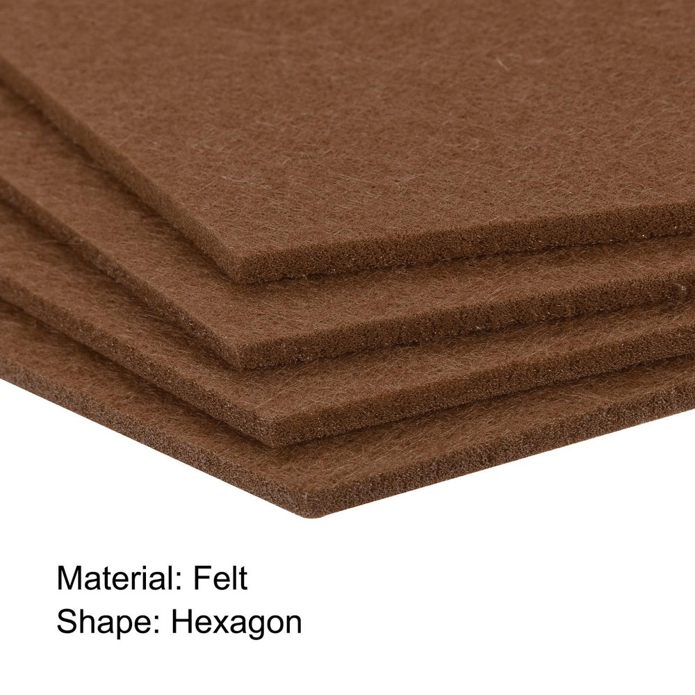 Felt Coasters 4pcs Hexagonal Brown Tampons