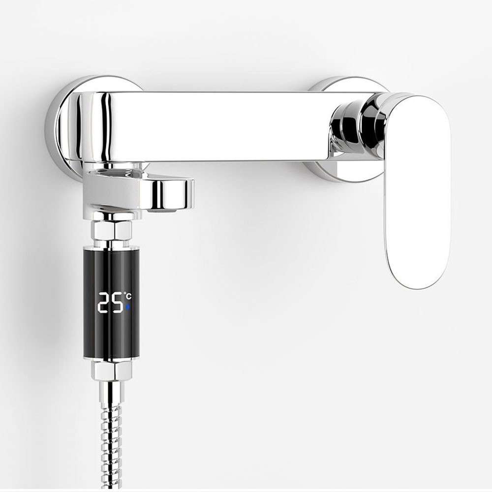 Color-Coded Indicator Digital Display Shower Head Water Temperature Meter