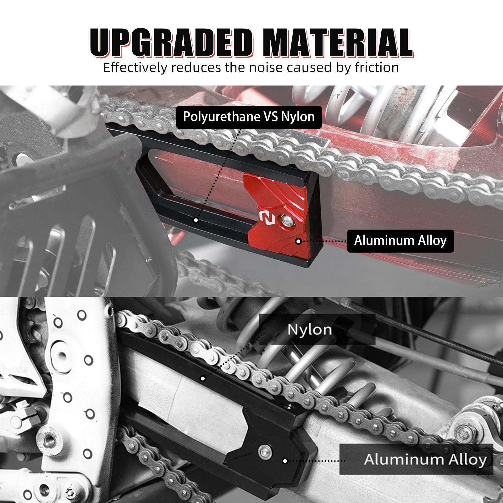 For YAMAHA RAPTOR 700 ATV Swingarm Chain Slider Guide #1S3-22151-00-00 2006-2026