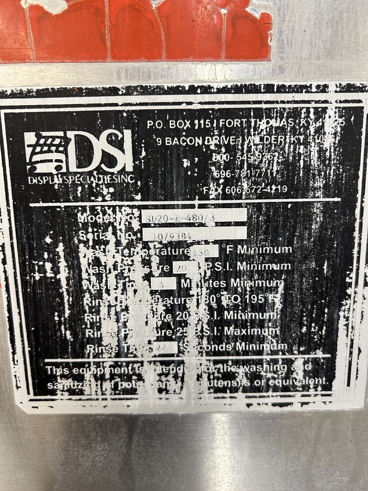 Douglas DSI SD-20-E-480v 3ph SS Pot & Pan Washer Working When Removed