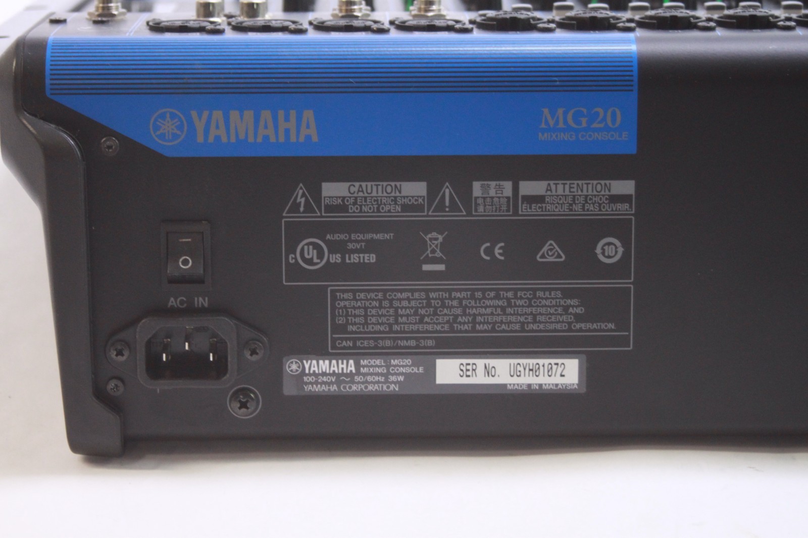 Yamaha MG20 20-Channel Analog Mixer Fully Tested UGYH01072