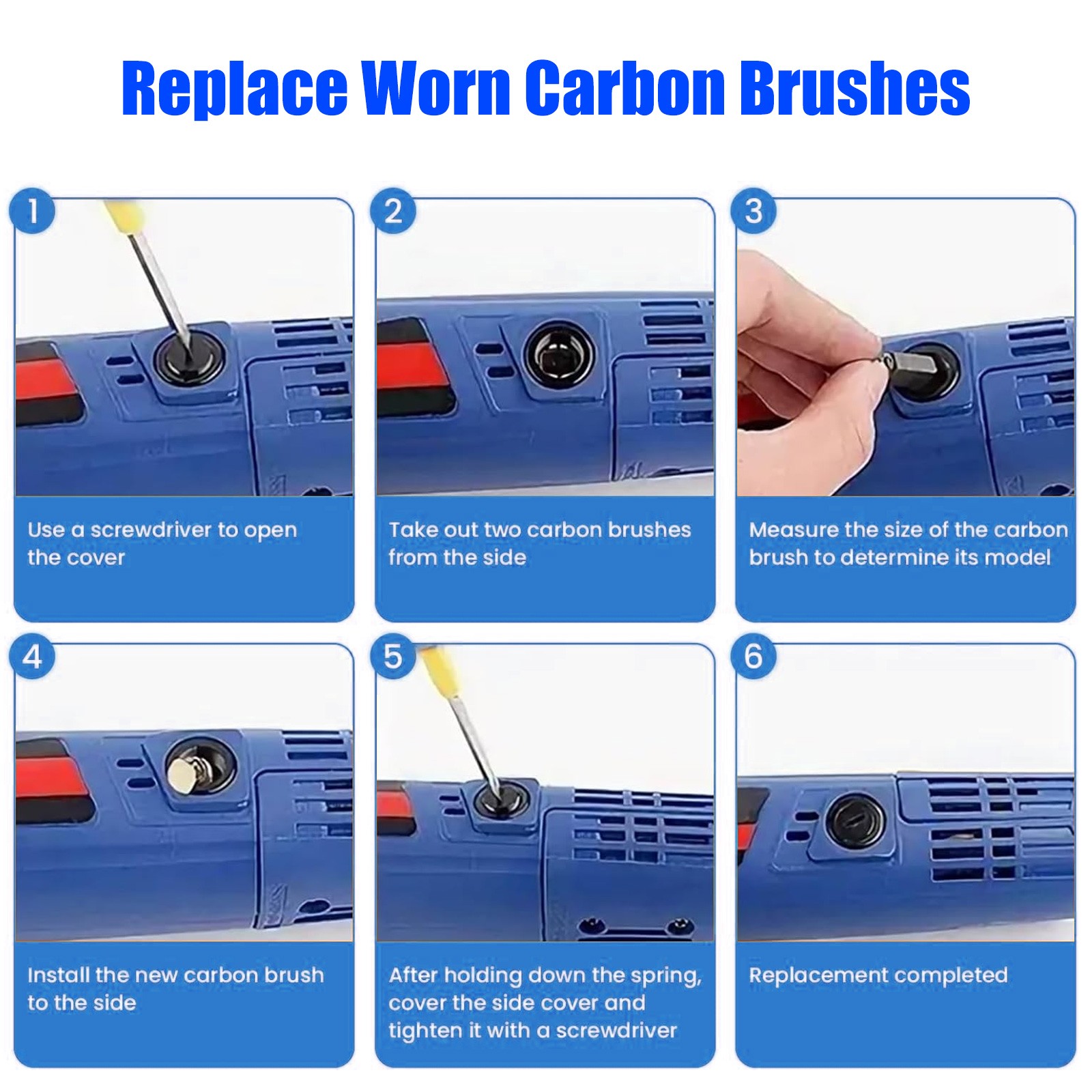 120x12 Sizes Universal Carbon Brushes Graphite Motor Brush for Drill Grinder Saw