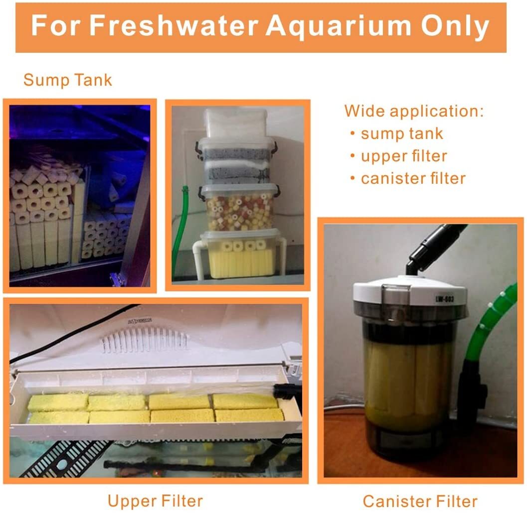 24/Box Bacteria House Aquarium Bio Filter Media Sump Canister Pond, 3 -5/8" Long