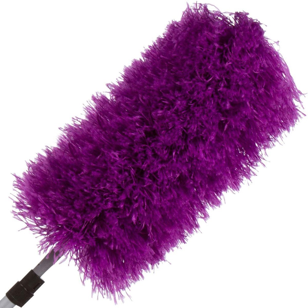 Telescopic Microfiber Duster w/ Extension Pole, Scratch Free (Purple)