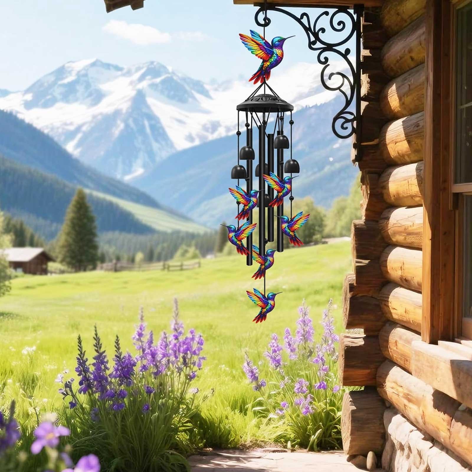 Hummingbird Memorial Wind Chimes Grandma Mom Garden Patio Sympathy Gift Outdoor