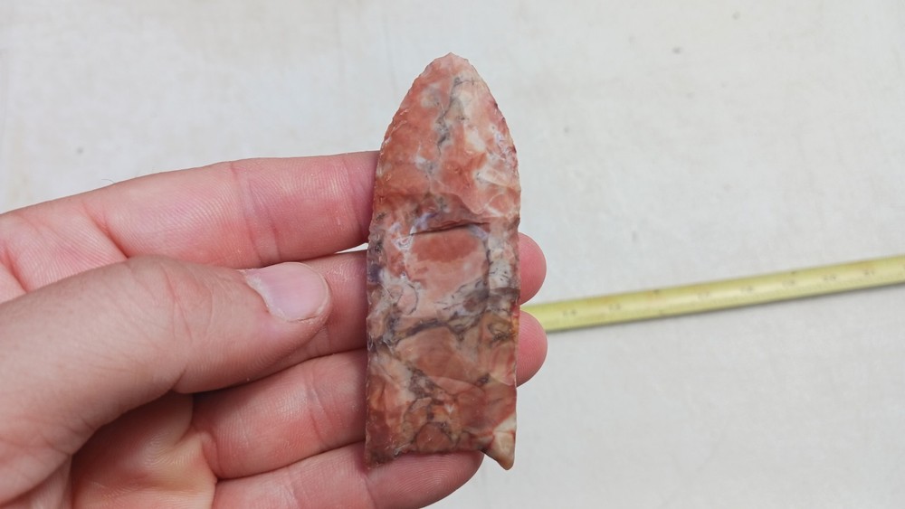 2 Clovis, Fluted Type Flint Knapped Points, Paleo Arrowheads, Atlatl
