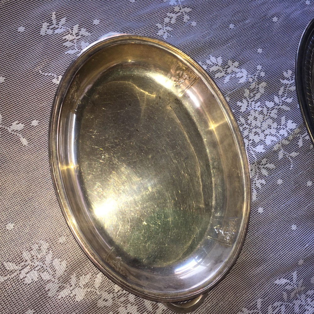 VINTAGE SILVER PLATE UNKNOWN MAKER/PATTERN SERVING DISH TOP/COVER