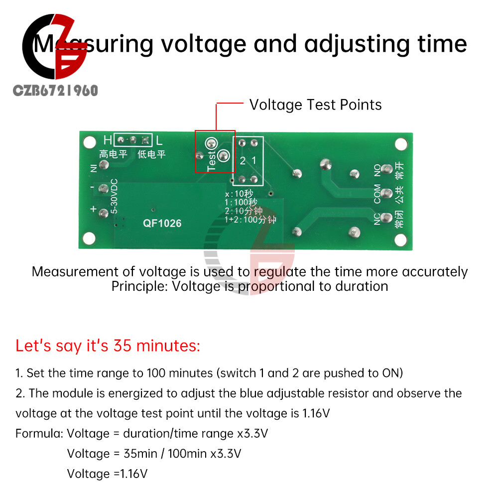 DC4-30V Power Adjustable Delay Relay Timer Control Module Trigger Delay Switch