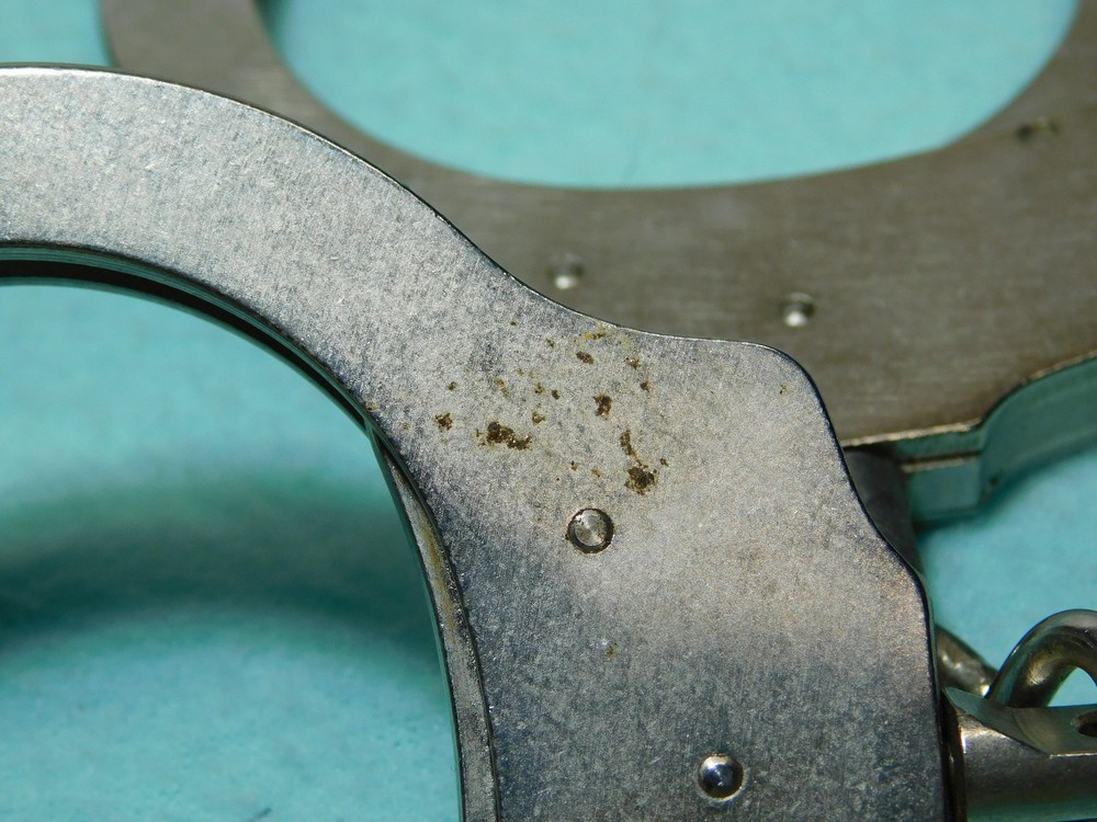 Peerless Handcuff Co. Model 500 Nickle Plated Handcuffs With Key.