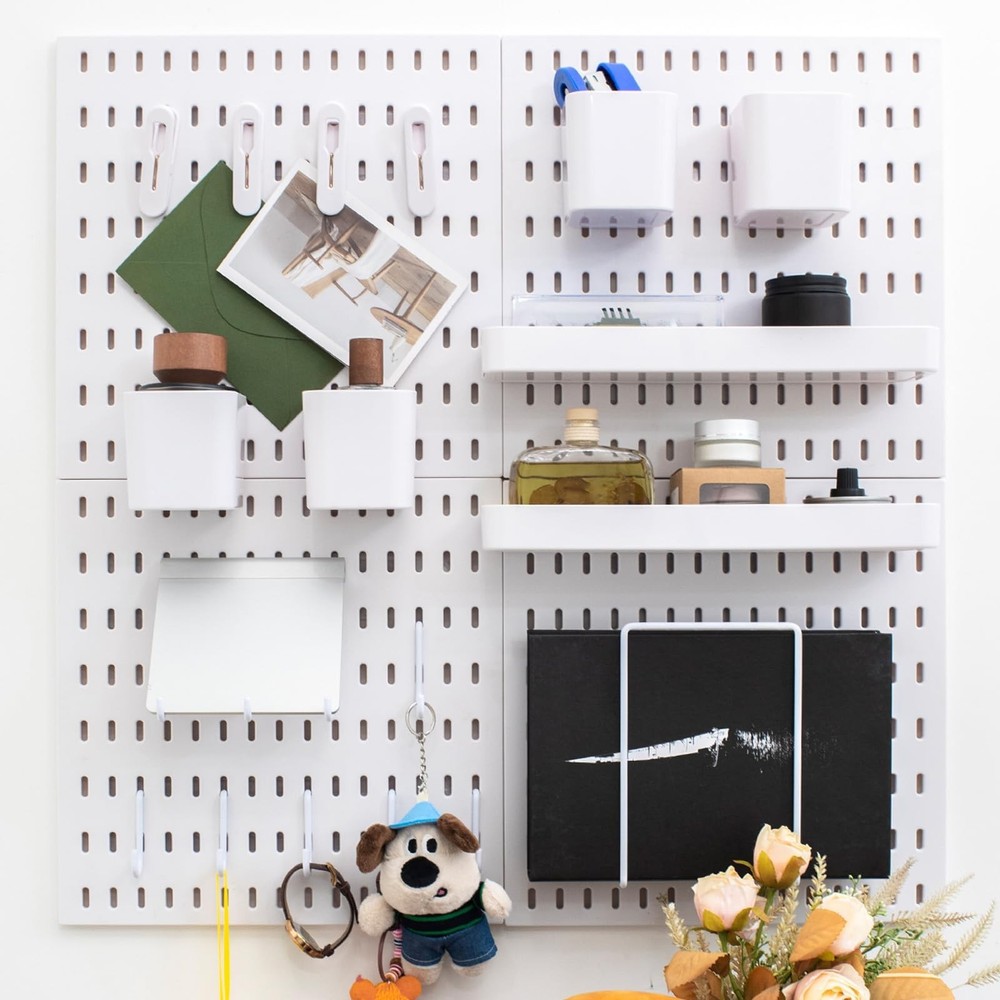 Wall-Mounted Pegboard Kit, 25.2" x 25.2" Organizer Panel – Large, Cost-Eff