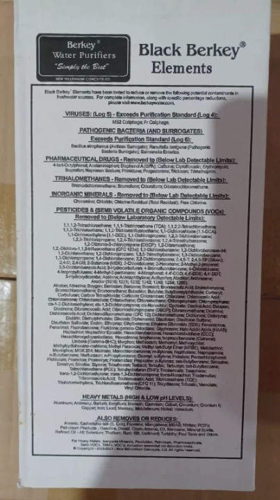 Berkey Authentic Black BB9-2 Water replacement Filters For Berkey Water System