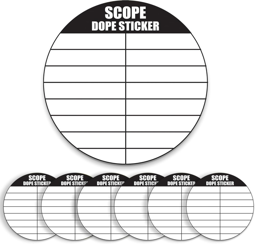 12/25 Pack Writable Scope DOPE Sticker for Long-Range Shooting- Scope Sticker Ca
