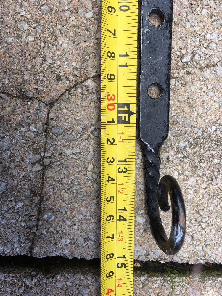 Solid head cast iron black antique window casement stays 38cm
