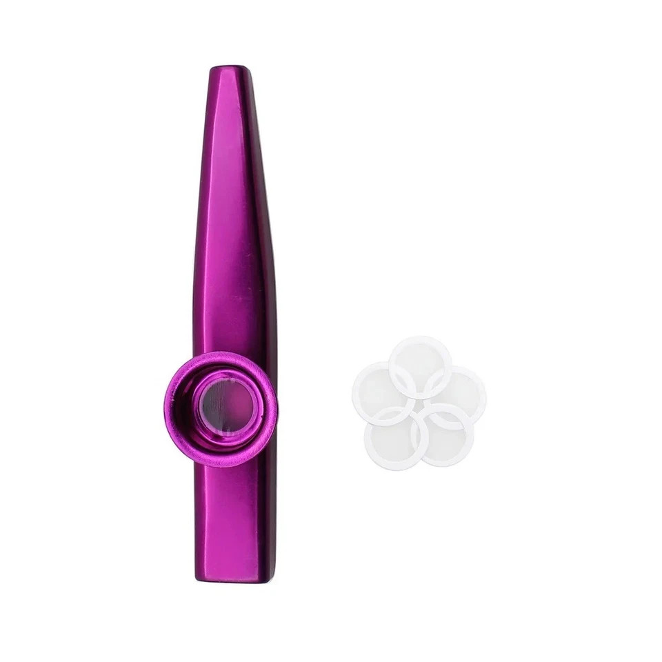 Metal Kazoo Instrument Aluminum Alloy Mouth Flute 1 Pc with Diaphragms