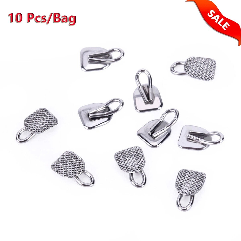 10 Pcs Dental Orthodontic bondable Traction Hook Rectangular Base/ Caplin Hooks