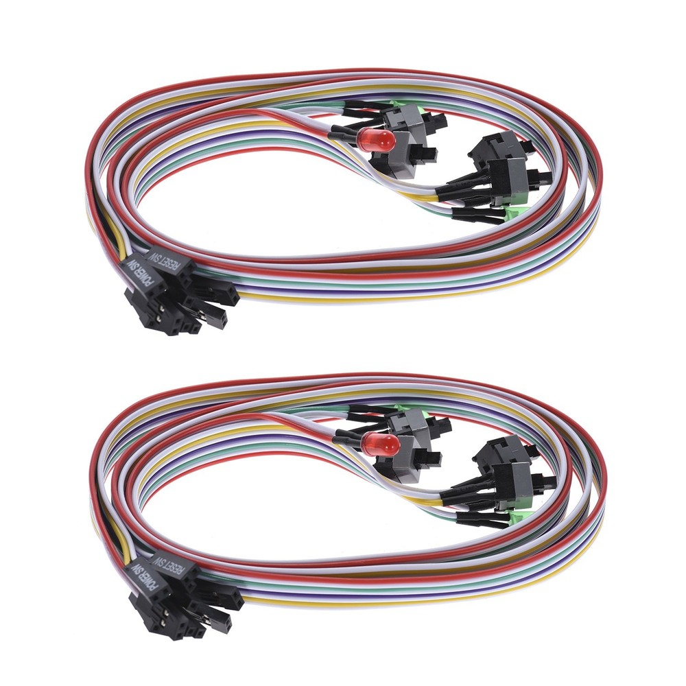 2 Pack 2-Pin PC Power Switch Cable 27-inch Desktop On Off Reset Push Button A...