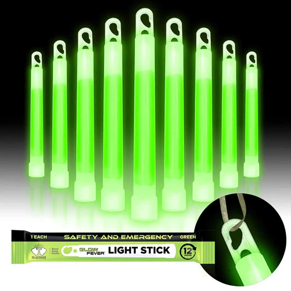 Emergency Safety Military Grade Glow Sticks, 10Pcs, 6 Ultra Bright Glow Sticks