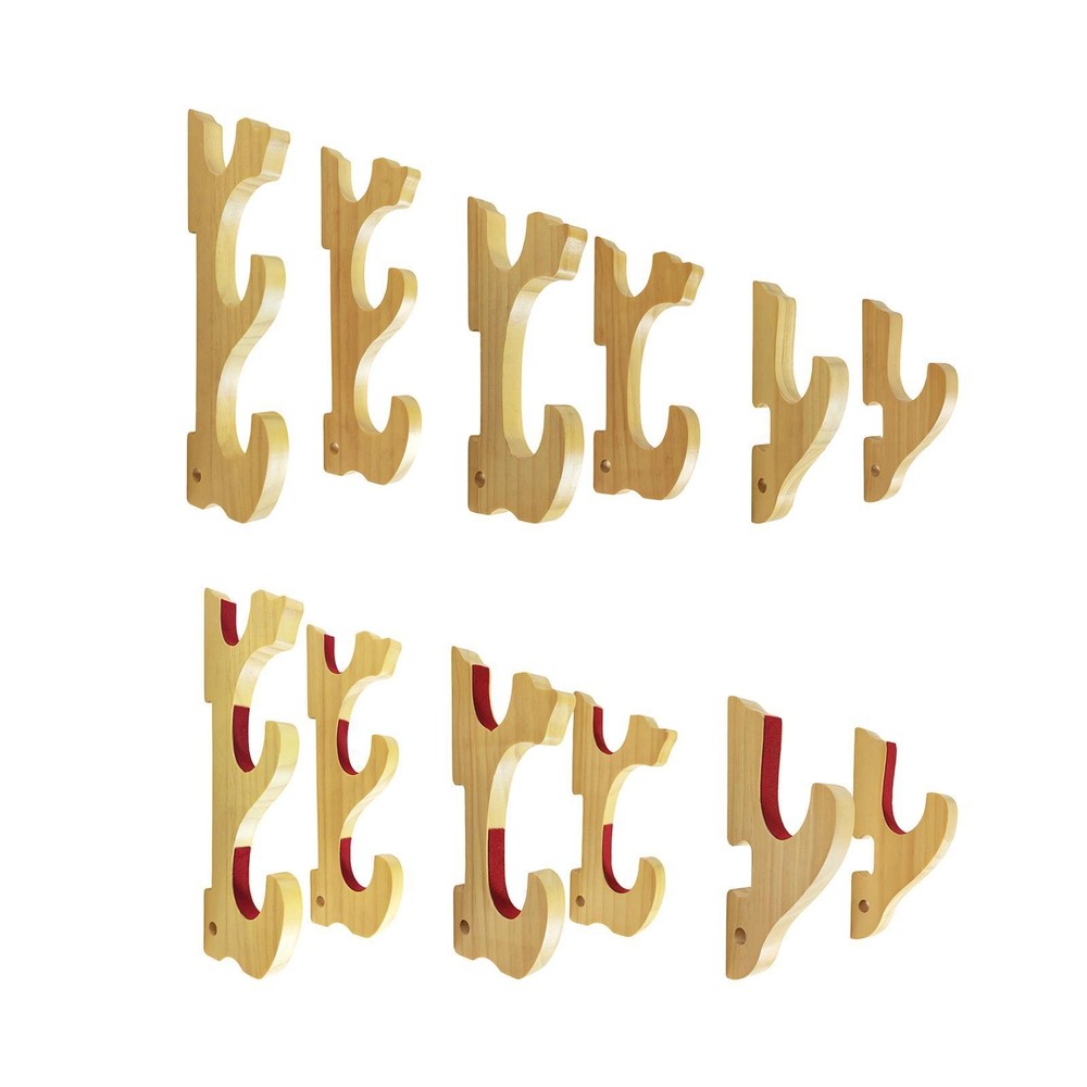 Holder Wall Mount  Hook Horizontal Solid Wood Compact Rack Display Hanger for