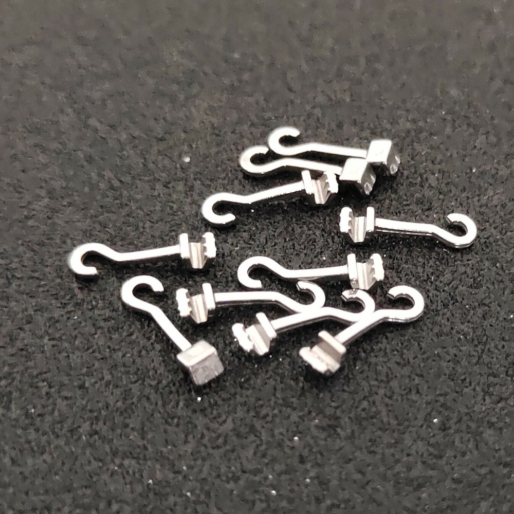 10 Packs 100 Pcs Sliding Crimpable Hook Open Surgical Hook Long Curved Left