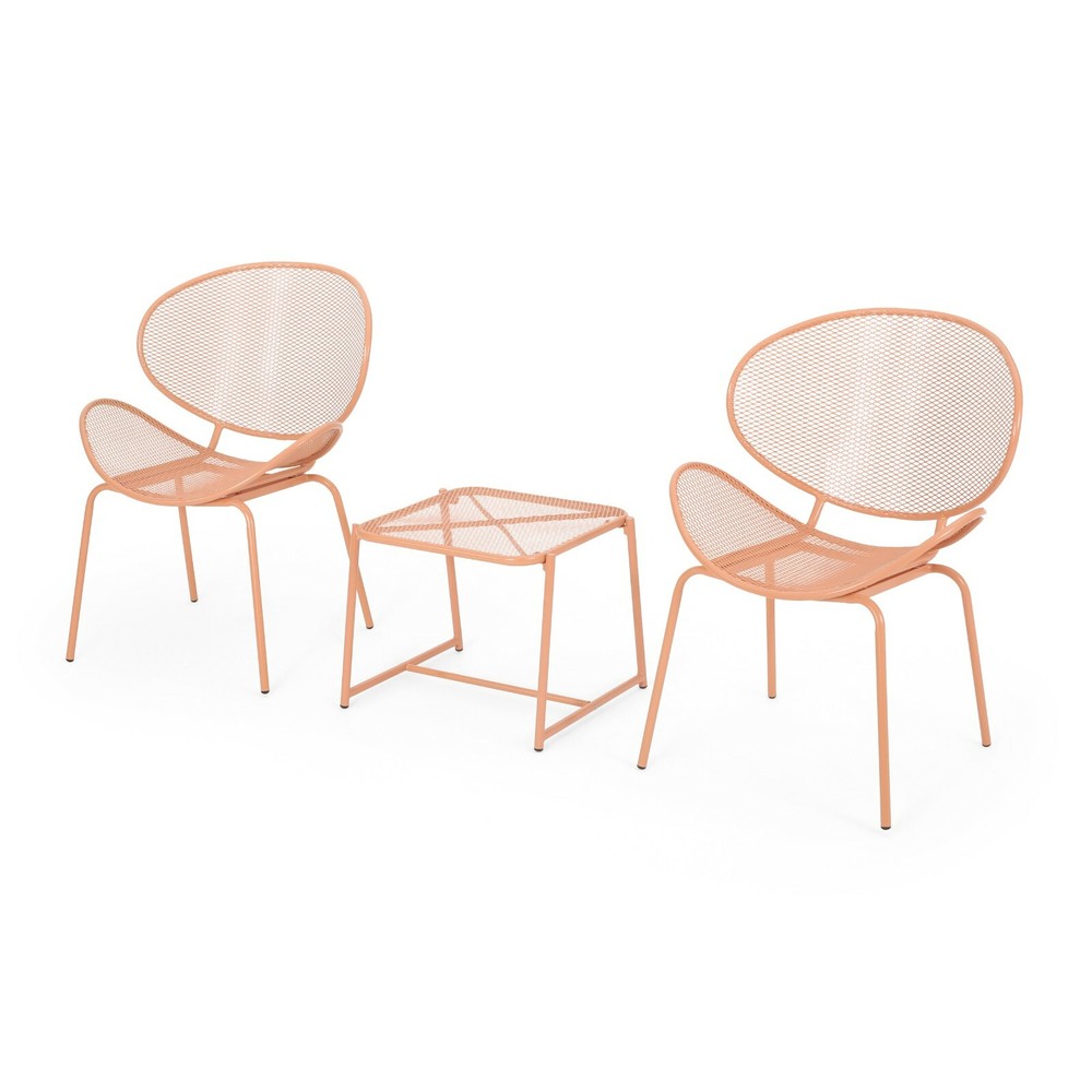 Outdoor Modern Iron Mesh 2 Seater Chat Set