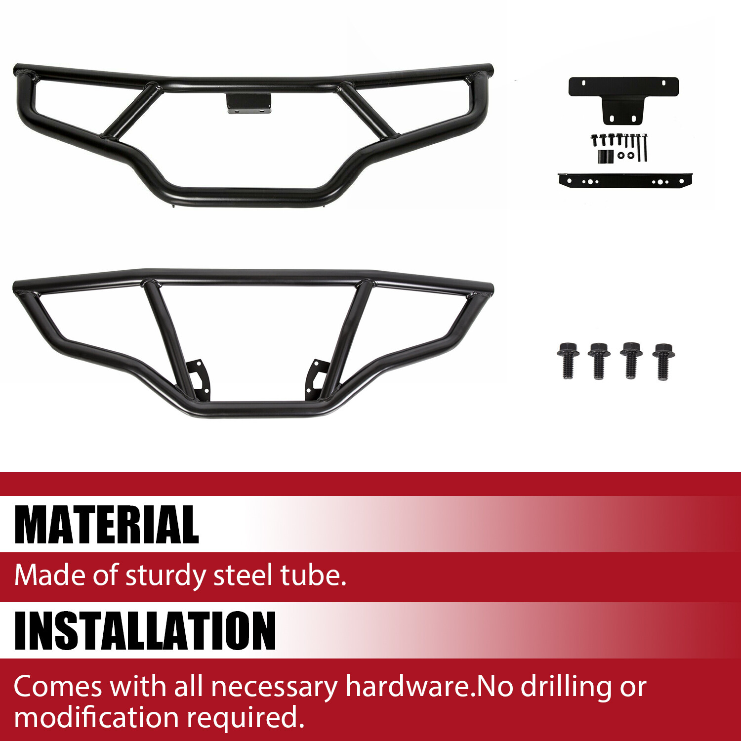 For 2014-2023 Polaris Sportsman 450 570 &ETX Front & Rear Brush Guard Bumper Set