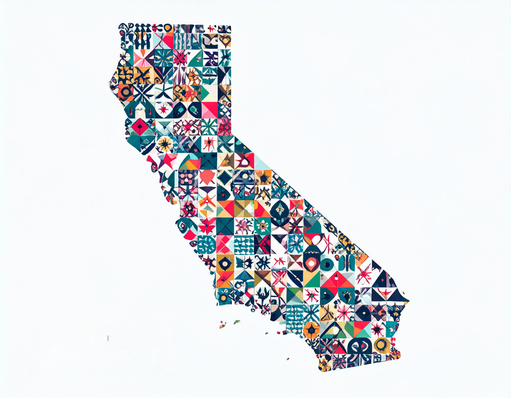 Patchwork California vinyl Sticker