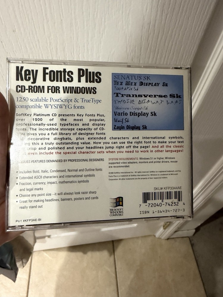 Key Fonts Plus Windows + Kid Fonts & Icons Win/Mac True Type / PostScript