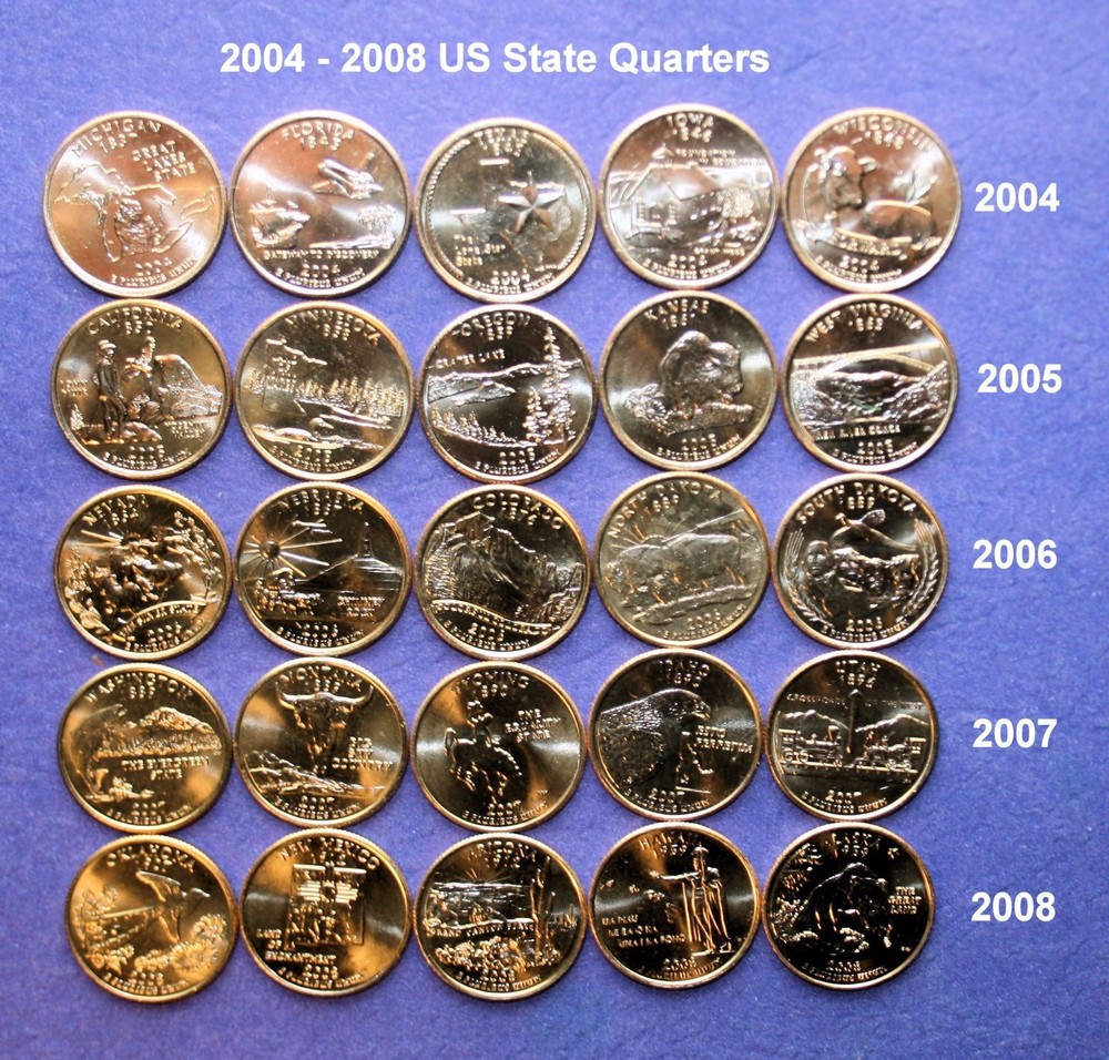 1999 - 2009 Complete 112 State & Territory Quarter P & D Uncirculated Set