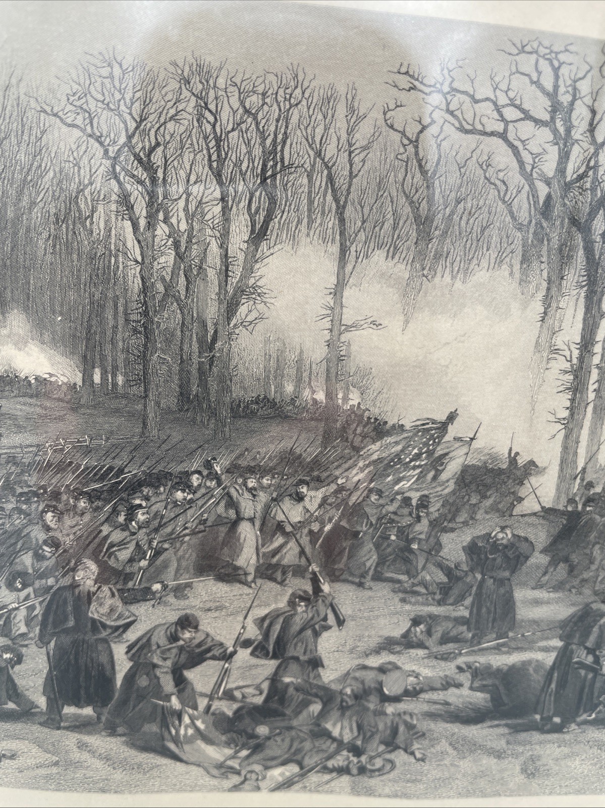 BATTLE OF MILL CREEK, Civil War Battle/Tennessee 1862 Print Lithograph 12”x11”