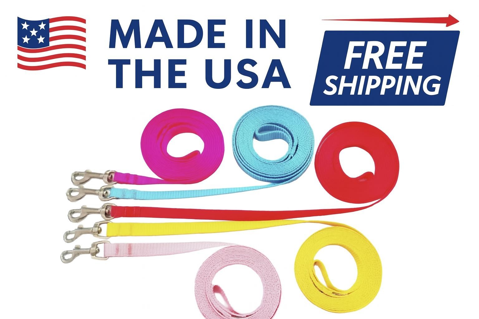 Custom Nylon Leash – 3/8" & 1/2" 4ft to 40ft  Cats, Rabbits, Ferrets, Tiny Dogs