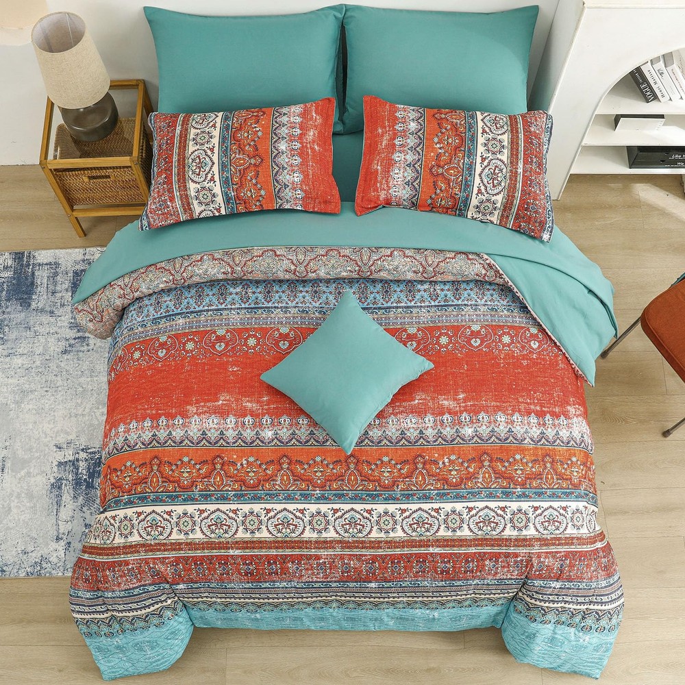 Cottolester Queen Comforter Set 8pc Boho