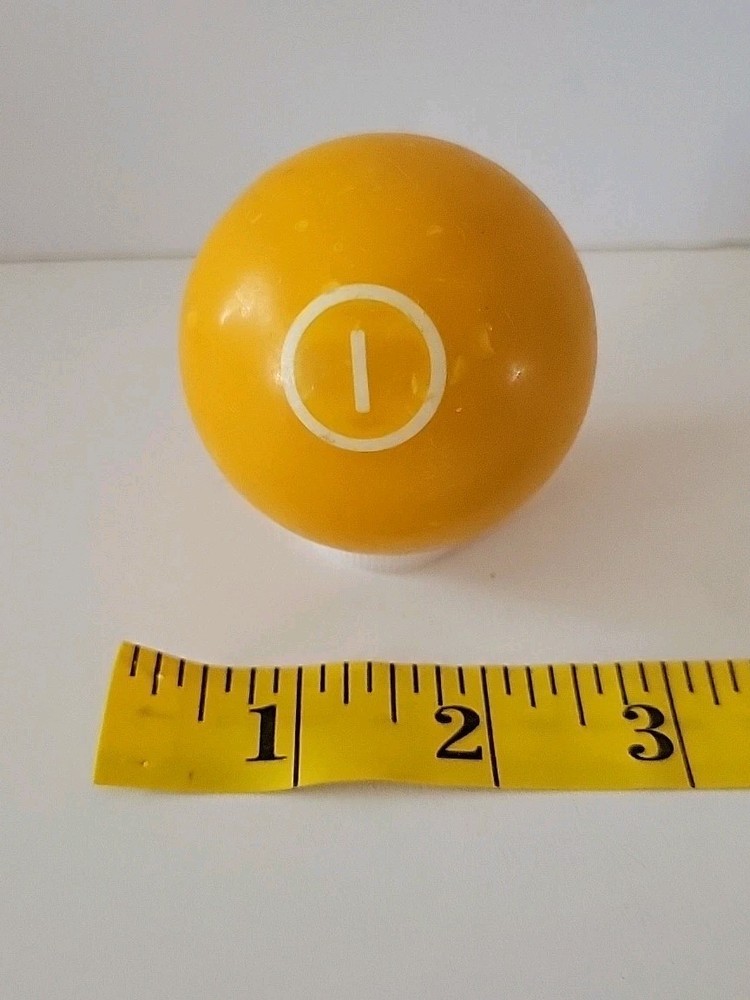 Vintage No. 1 Solid Yellow Pool Ball Billiard 2" Replacement (P)