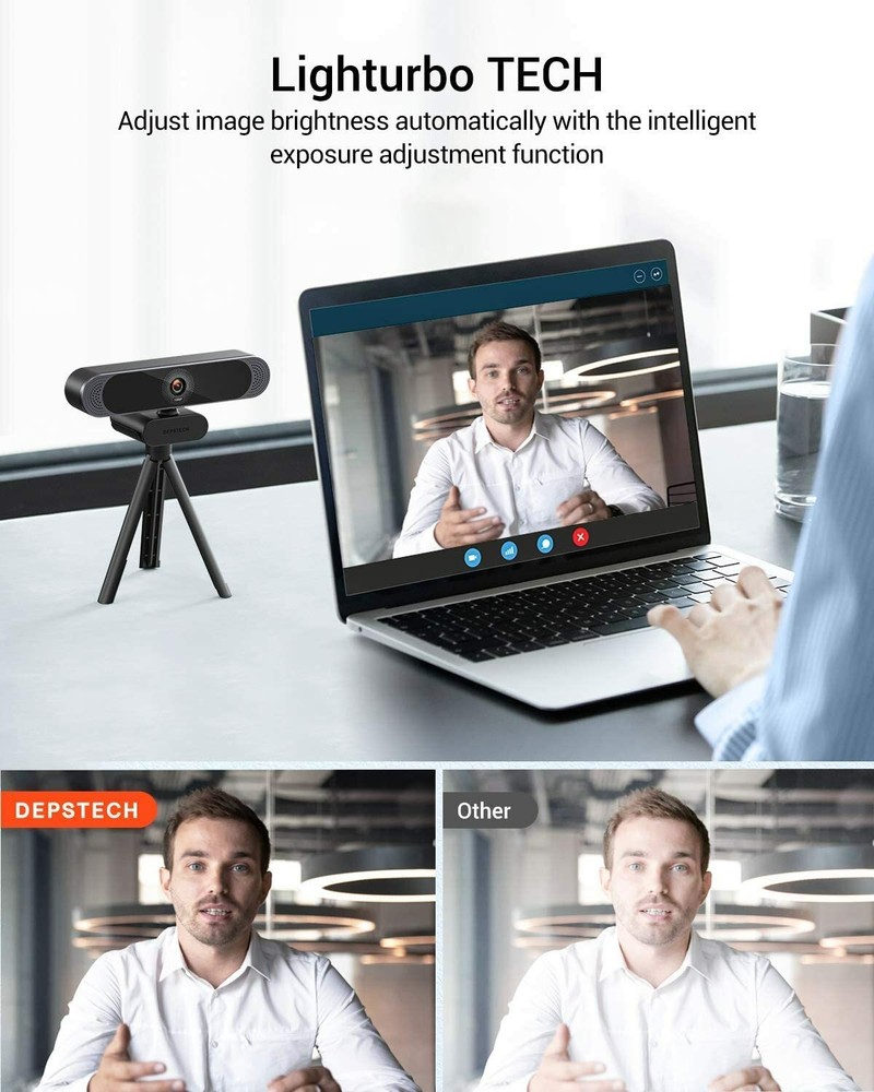 DEPSTECH Full HD Webcam with Microphone 1080P USB Web Camera for Laptop PC